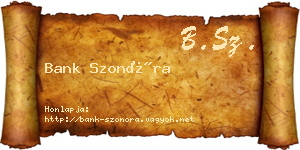 Bank Szonóra névjegykártya